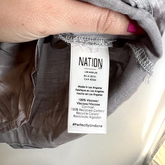 Nation LTD Gray Short Sleeve Blouse - Picture 3 of 4